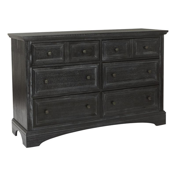 Office Star Farmhouse Basics 6 Drawer Dresser 2/Ctn In Rustic Black Finish BP-4200-020B