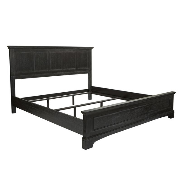Office Star Farmhouse Basics King Bed Set 3/Ctn In Rustic Black BP-4200-300B