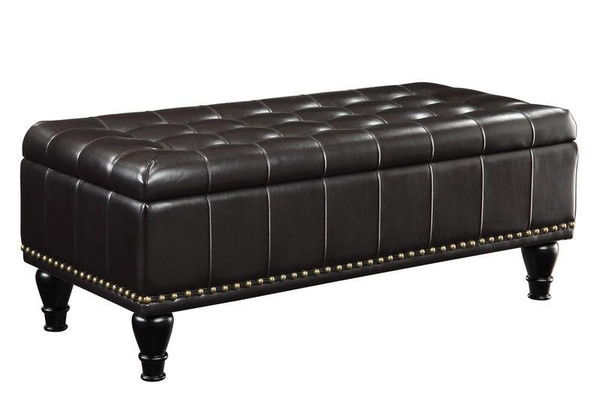 Office Star Caldwell Espresso Bonded Leather Storage Ottoman BP-CDOT45-B1