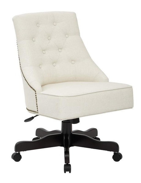 Office Star Rebecca Tufted Back Office Chair In Linen Fabric BP-REBEX-L32