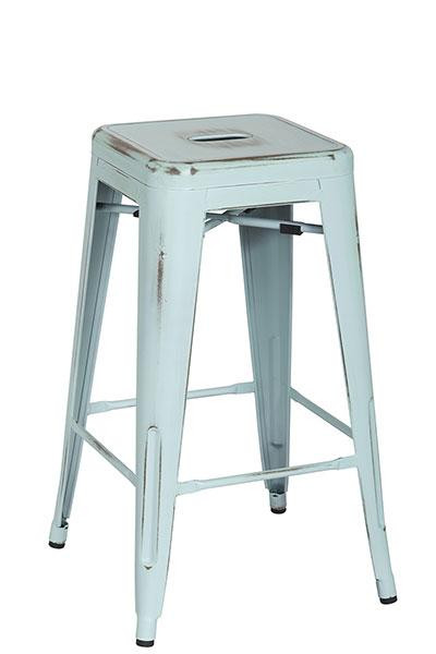 Office Star Bristow Tolix 26" Sky Blue Metal Barstool ( Pack Of 4 ) BRW3026A4-ASB