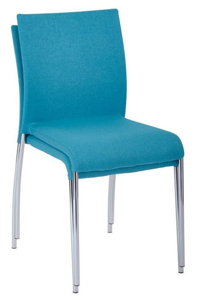 Office Star Ave Six Conway Stacking Chair - Aqua Fabric-( Pack Of 2 ) CWYAS2-CK007