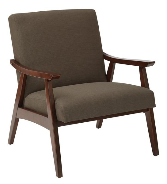 Office Star Davis Chair In Klein Otter Fabric With Medium Espresso Frame DVS51-K12