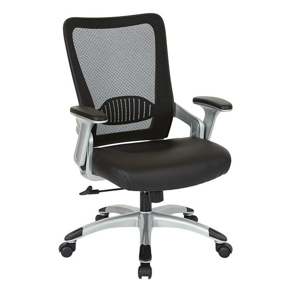 Office Star Screen Back Chair With Black Faux Leather Seat EMH69216-U6