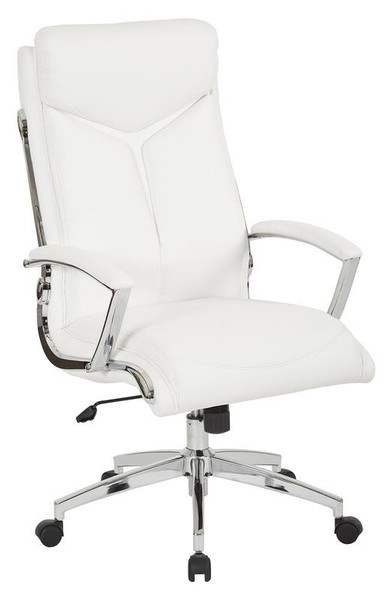 Office Star Executive Faux Leather High Back Chair & Chrome Finish Base FL90071C-U11