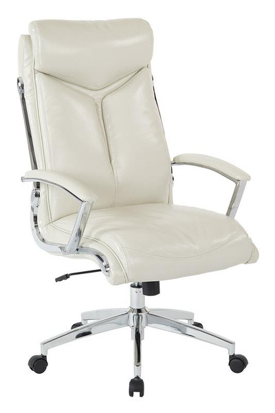 Office Star Executive Faux Leather High Back Chair & Chrome Finish Base FL90071C-U28