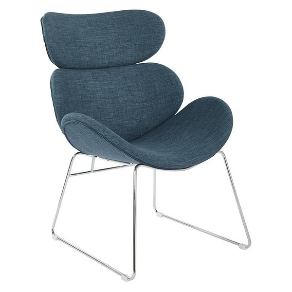 Office Star Jupiter Chair In Indigo With Chrome Base JUP-M36