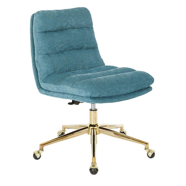 Office Star Legacy Office Chair In Sky Fabric With Gold Base LGYSA-GSK789