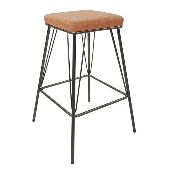 Office Star Mayson 26" Counter Stool In Sand With Gunmetal Base 2/Ctn MAY262-P42