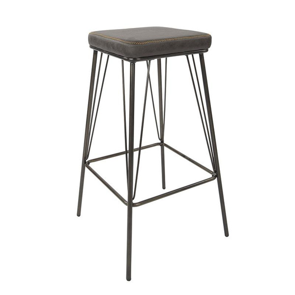 Office Star Mayson 30" Barstool In Charcoal With Gunmetal Base 2/Ctn MAY302-P43