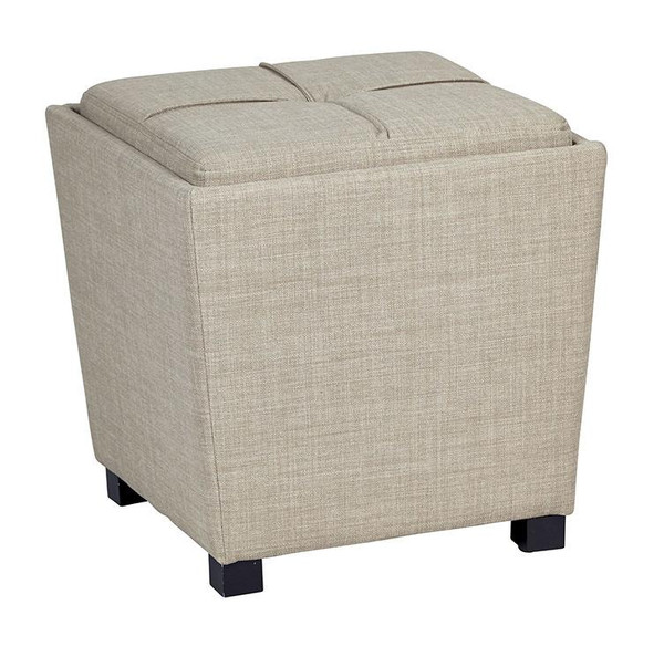 Office Star 2 Piece Ottoman Set With Tray Top In Milford Toast Fabric MET361-M25