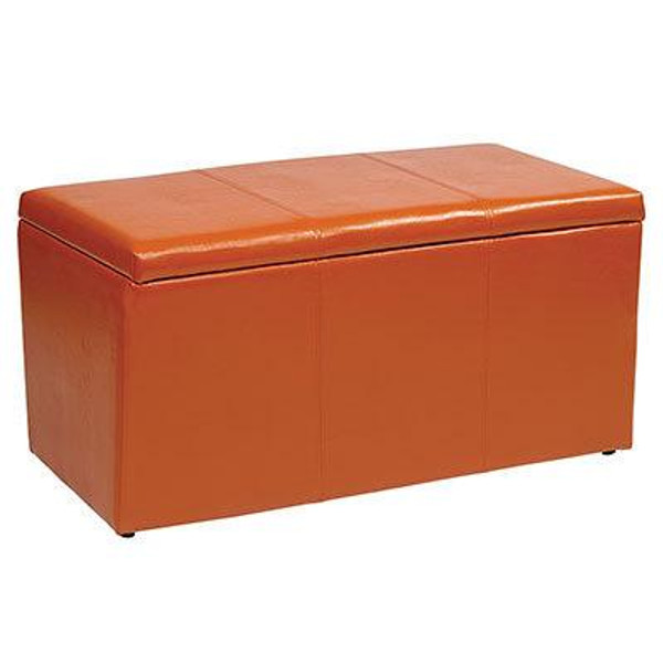 Office Star Osp Designs Metro 3 Piece Orange Vinyl Ottoman Set MET73V-PB18