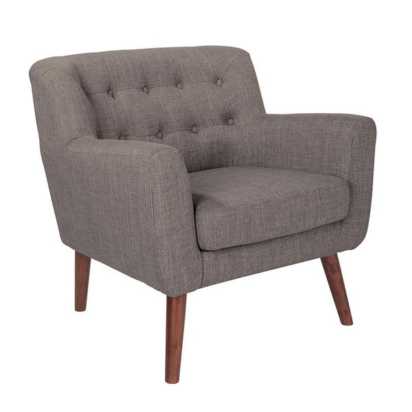 Office Star Mill Lane Chair & Loveseat Set In Cement Fabric W/ Coffee Finish Legs K/D 2/Ctn