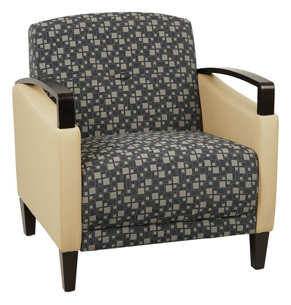 Office Star Main Street 2-Tone Custom Fabric Chair - Steely & Buff MST51-K108/R104