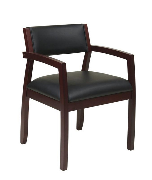 Office Star Napa Mahogany Guest Chair With Upholstered Back NAP95MAH-3