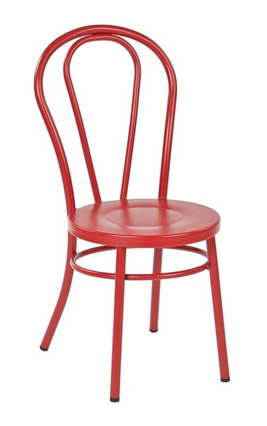 Office Star Odessa Metal Dining Chair With Backrest - Red ( Pack Of 2 ) OD2918A2-9