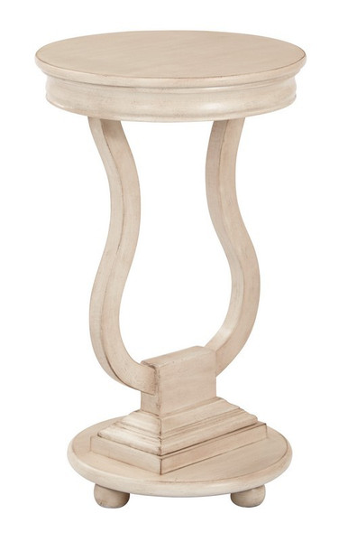 Office Star Osp Designs Chase Round Accent Table - White OP-CHAS1-DH4