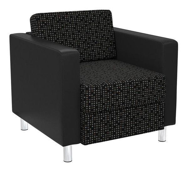 Office Star Pacific Chair In Onyx And Dillon Black Fabric PAC51-K101/R107