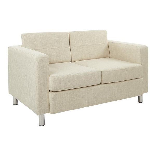 Office Star Pacific Loveseat In Cream Fabric PAC52-M52