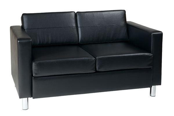 Office Star Ave Six Pacific Loveseat In Black PAC52-V18