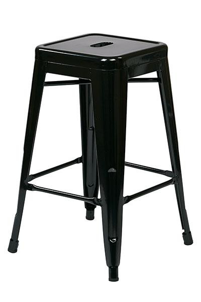 Office Star Patterson 30" Black Steel Backless Barstool ( Pack Of 2 ) PTR3030A2-3