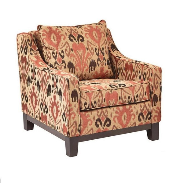 Office Star Regent Arizona Rust Fabric Chair With Dark Expresso Legs RGT51-J6