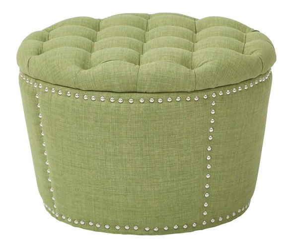 Office Star Lacey Tufted Storage 2 Piece Set Ottoman In Grass Fabric SB239-M42