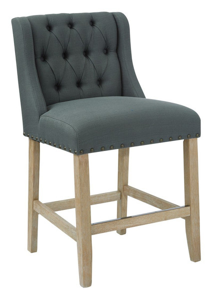 Office Star Kate 24" Counter Stool in Klein Charcoal Fabric SB521-K26