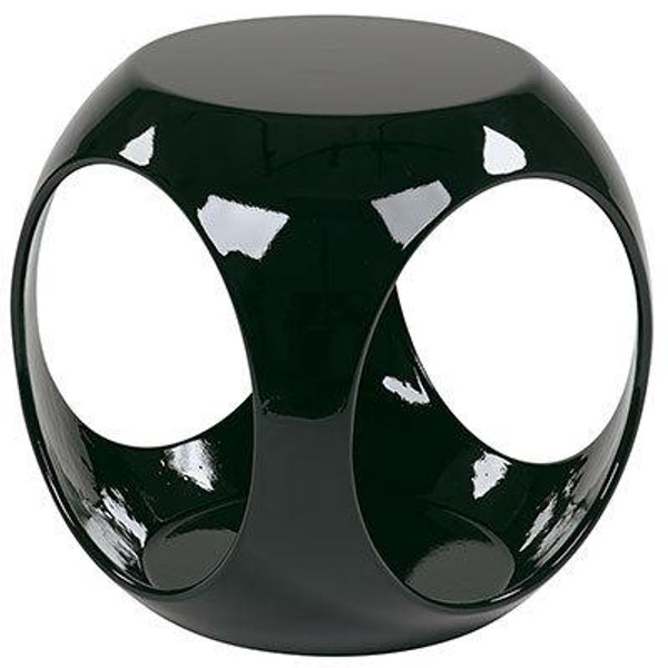 Office Star Slick Round Accent Table With High Gloss Black SLK33