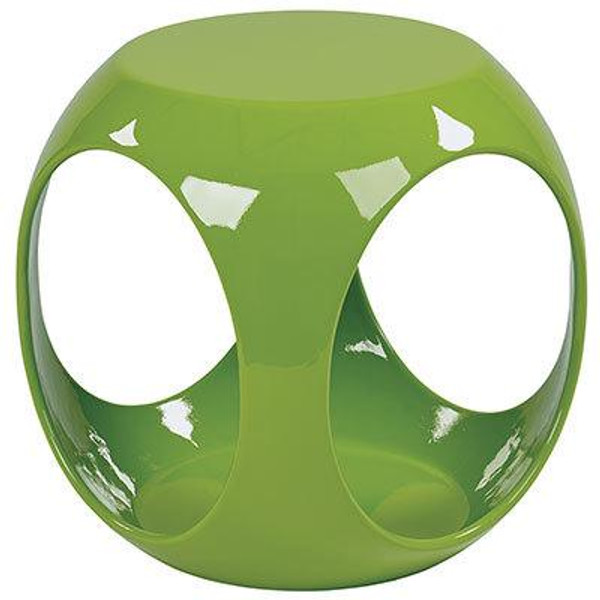 Office Star Slick Accent Table With High Gloss Green -Through Storage SLK36