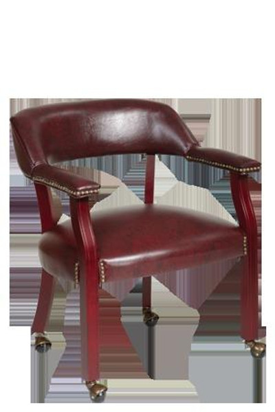 Office Star Guest Mahogany Chair With Wrap Around Back & Casters TV231-JT4