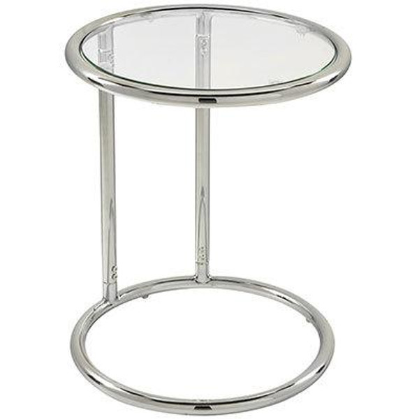 Office Star Ave Six Yield Chrome Circle Table With Tempered Glass Top YLD14
