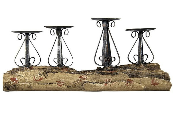W8000-174 Oh! Trendy Wrought Iron Style 4-Piece Candle Stand