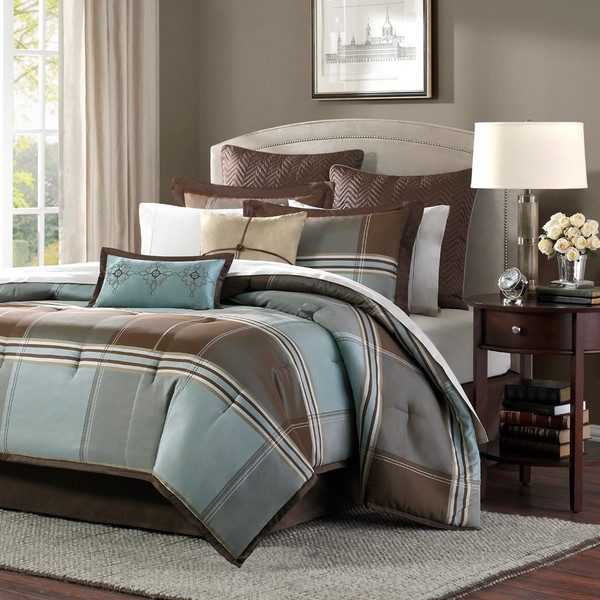 Madison Park Lincoln Square 8 Piece Comforter Set -King MP10-112 By Olliix