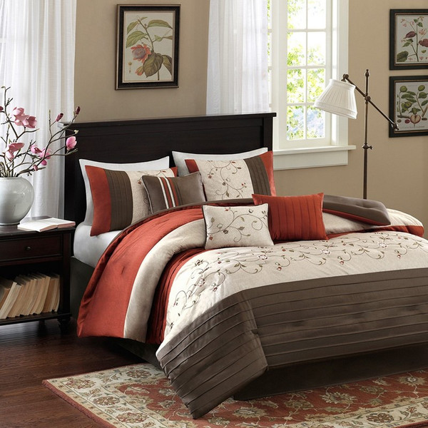 Madison Park Embroidered 7 Piece Comforter Set - Cal King MP10-1368 By Olliix
