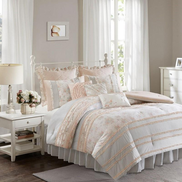 Madison Park Serendipity Cotton Percale Comforter Set -Queen MP10-3537 By Olliix