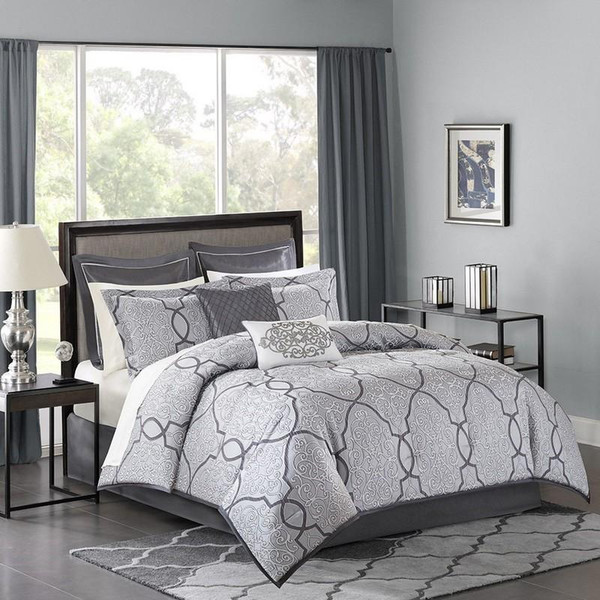 Madison Park Lavine 12 Piece Complete Bed Set -King MP10-4045 By Olliix