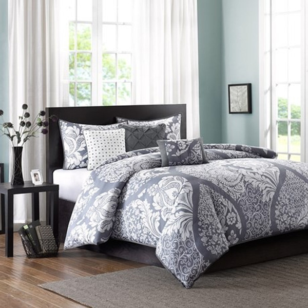 Madison Park 6 Piece Printed Duvet Cover Set -Full/Queen MP12-476 By Olliix