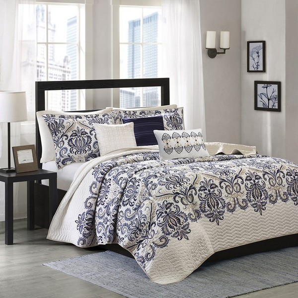 Madison Park 6 Piece Quilted Coverlet Set -King/Cal King MP13-1522 By Olliix