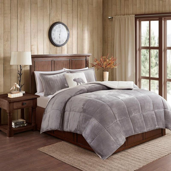 Woolrich Plush To Sherpa Down Alternative Comforter Set -King WR10-2063 By Olliix