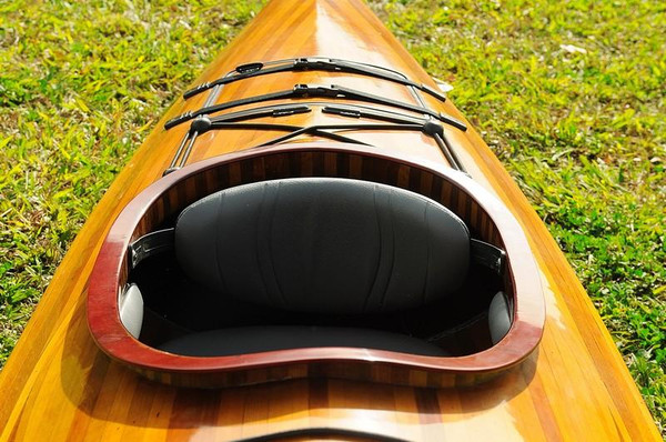 Wood Real Kayak 17' - 1 Person Canoe by Old Modern Handicrafts K001