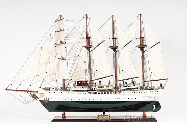 T115 Esmeralda Painted Ship Model by Old Modern Handicrafts