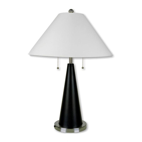 6238 Ore International 28 Inch Metal Table Lamp - Black-Silvertone
