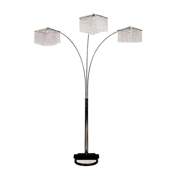 6932 Ore International 84 H 3 Crystal Inspirational Arch Floor Lamp