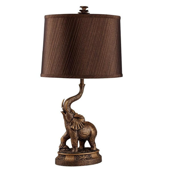 8025 Ore International 27 Inch Bronze Elephant Table Lmp