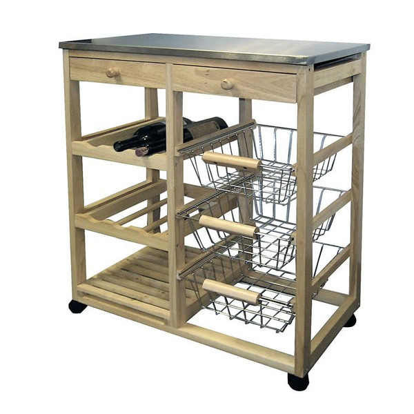 H-43 Ore International Wood Kitchen Cart