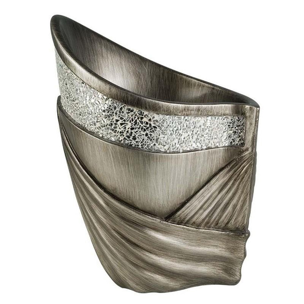 K-4218-V3 Ore International 14 Inch Silver Decorative Vase