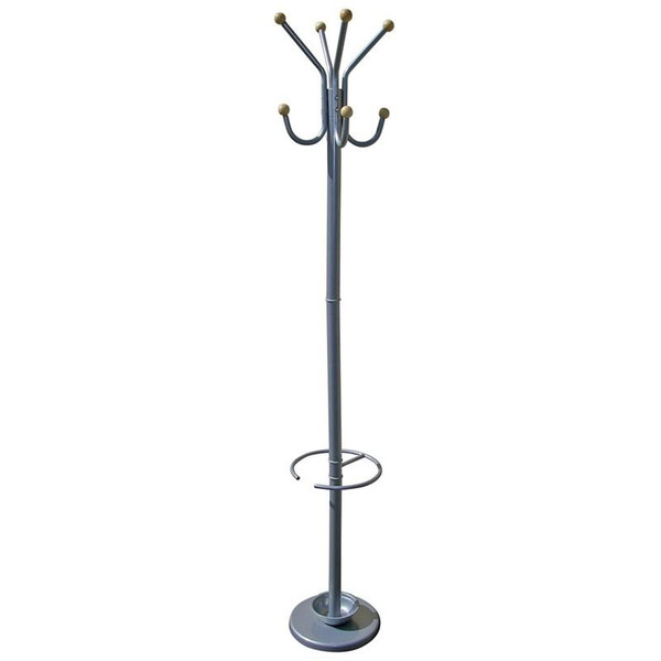 R673 Ore International 72 Inch Silver Coat Rack With Umberella Holder