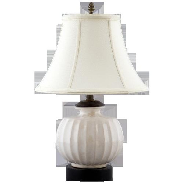 11917-L White Majolica Lamp by Oriental Danny