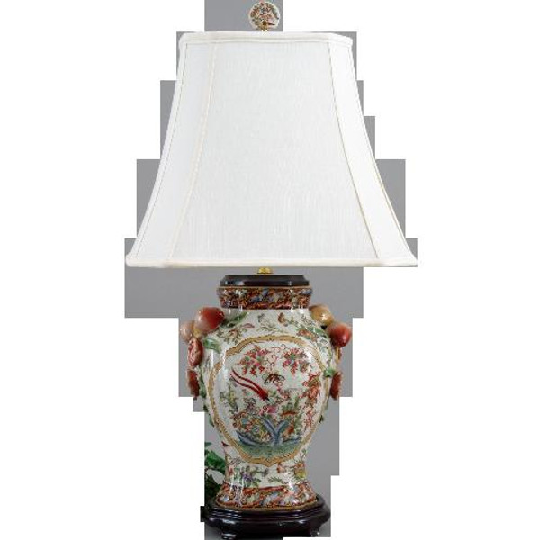 22400 Regency Oval Pomeg Vase w/ Std Lamp 16x12x29 by Oriental Danny